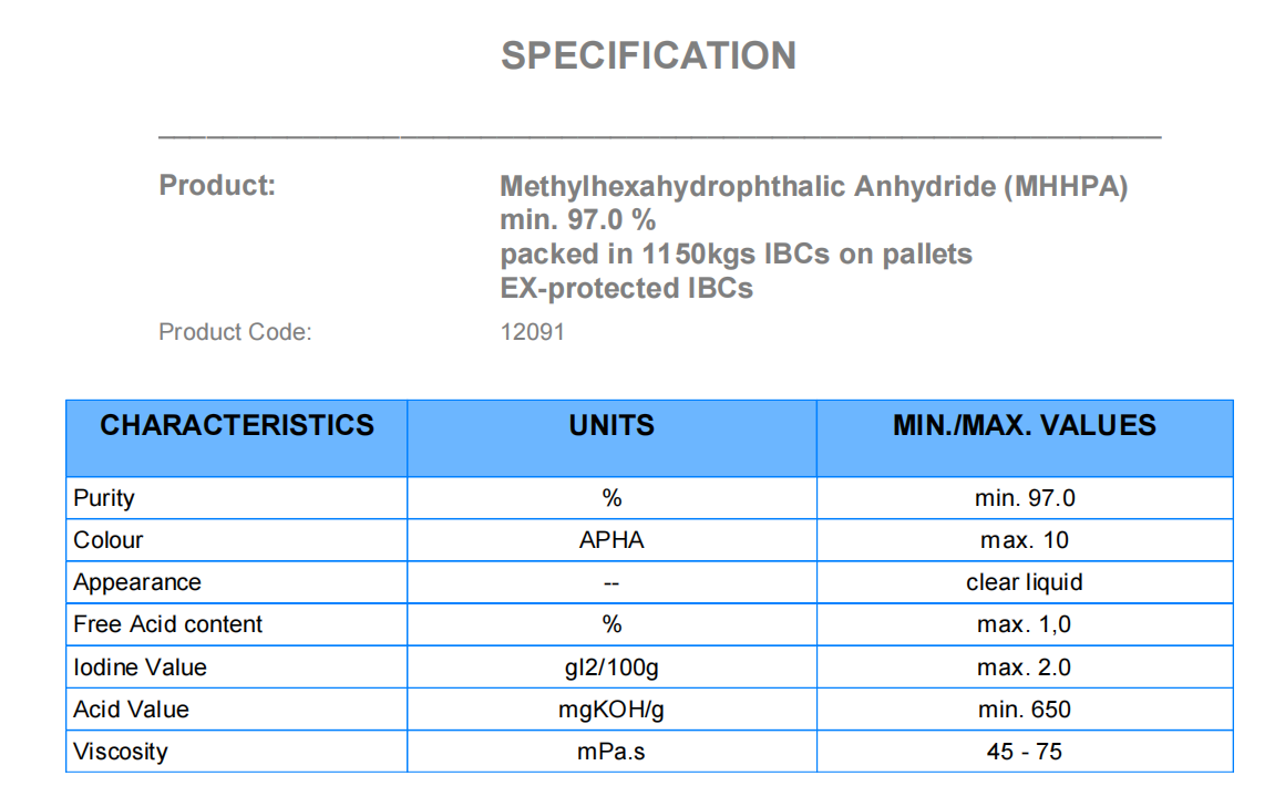 Methyltetrahydrophthalic andhydride(MTHPA)